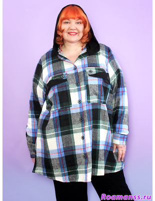 Женская рубашка больших размеров на осень