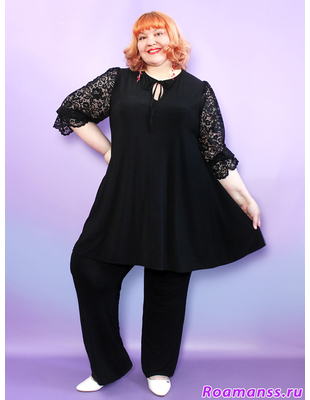 Туника черная больших размеров